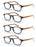 Reading Glasses for Men Women Fashion Wood-Look Plastic Eyeglass Frame Spring Hinge Stylish Readers Magnifying Glass Eyewear