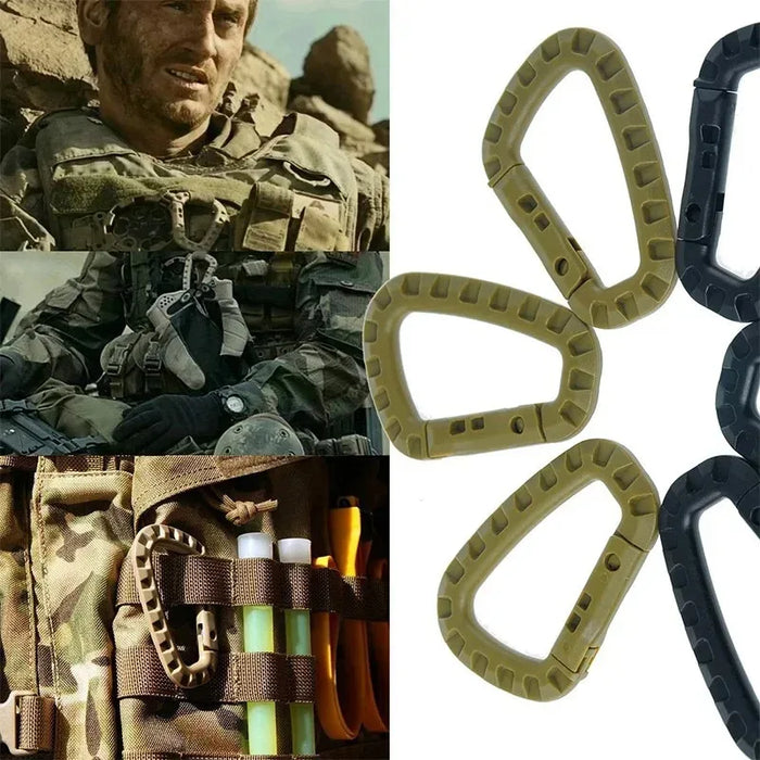 1-10Pcs Clips Mosquetón Táctico Militar Accesorios Hebilla D-Ring Mosquetón Montañismo Mochila Colgante Llave Gadget Exterior