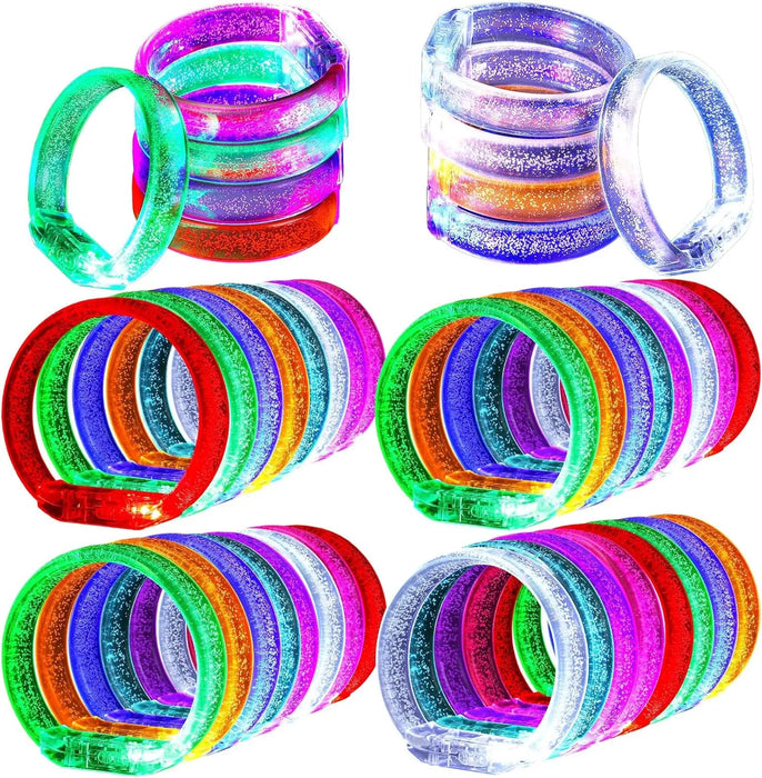 24 bracelets lumineux à LED clignotants pour poignet, bracelets phosphorescents pour fêtes, mariages et carnavals