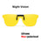 VIVIBEE Square Non Polarized Flip Up Clip On Sunglasses Dark Anti Glare Lens UV400 See Digital Screen Car Driving Sun Glasses
