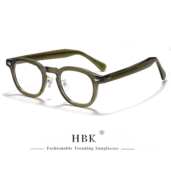 HBK Retro Oval Glasses Frames Transparent Lenses Men High Quality TR-90 Frame Glasses Women's Reading Computer Eyewear