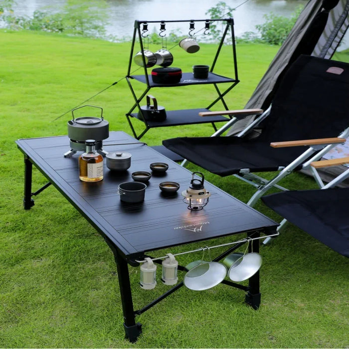 Mountainhiker Camping Folding Lift Removable Multi Unit IGT Table Gas Stove Portable Camp BBQ Grill Table Outdoor Picnic table