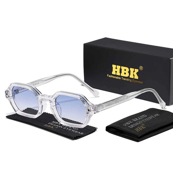 HBK New Fashion Polygon Men Sunglasses Small Frame Cupronickel Core Insert Leg Sun Glasses Outdoor Party Vacation Travel