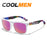 COOLMEN Gafas de sol polarizadas clásicas cuadradas para hombre, pesca, exteriores, conducción, ciclismo, correr, estilo vintage, montura grande, protección UV400