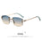 HBK Square Rimless Sunglasses Women TOP Quality Retro Metal Sun Glasses Men Luxury Party Business Gradient Shades 2024