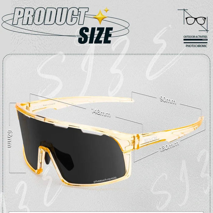 SCVCN Men Outdoor Sports Glasses Photochromic Sunglasses Bicycle Cycling Glasses Women Driving Bike Eyewear UV400 Hiking Goggles