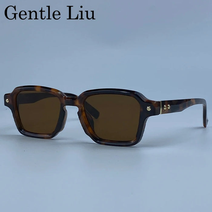 Photochromic Square Punk Sunglasses Men 2026 Luxury Brand Designer Rivet Sun Glasses Vintage Shades Male Driving Fashion Eyewear