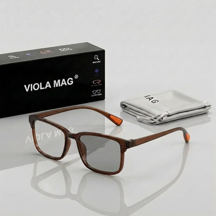 Lunettes de lecture VIOLA MAG à changement de couleur, style sportif, unisexes, carrées, adaptatives, à verres progressifs, protection UV An