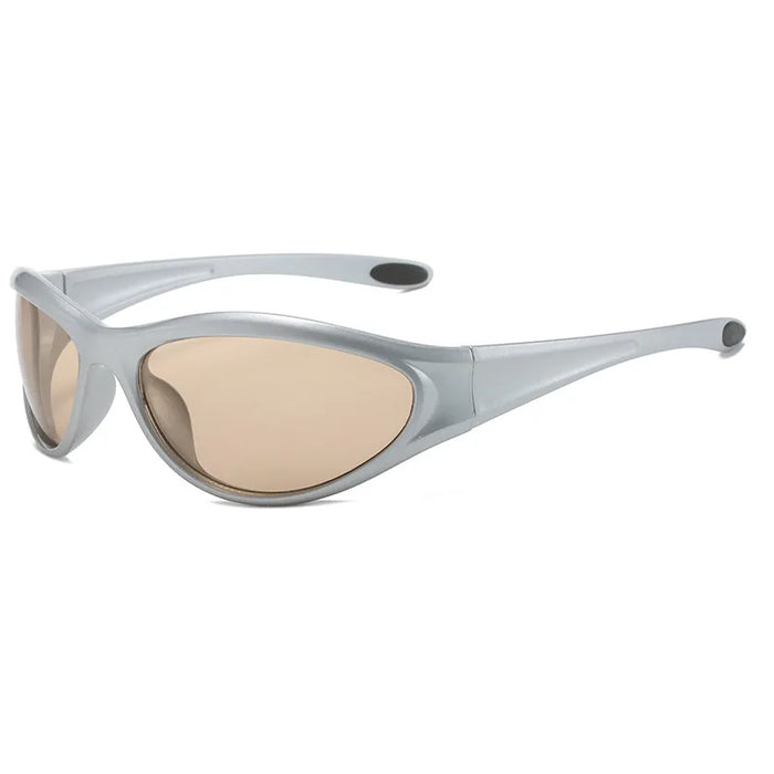 NEW Sports Punk Mirror Sunglasses Women 2000'S Men Y2K Hip Hop Luxury Brand Cat Eye Sun Glasses UV400 Unisex Shades Oval Eyewear