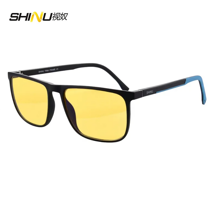 SHINU Red Sleeping Glasses Blue Light Blocking Good rest Computer Glasses For Men Blue Light Filter Orange Tinted Glasses
