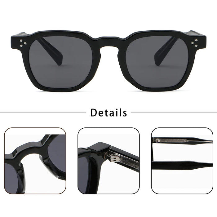 HBK New Square Vintage Sunglasses Men Square Fashion Punk Sun Glasses for Women Outdoor Travel Driving Beach Eyewear UV400