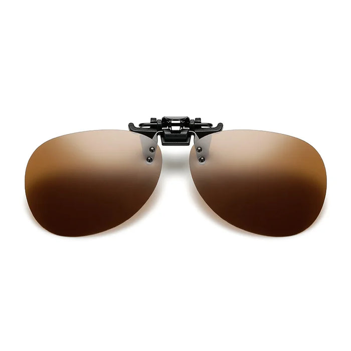 VIVIBEE Rimless Pilot Flip Up Clip on Sunglasses Oversized Men Polarized Clips Aviation Big Size Driving Women UV400 Glasses