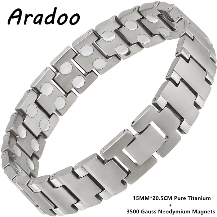 ARADOO Vintage Pure Copper Cross Men's Bracelet Magnetic Therapy Bracelet