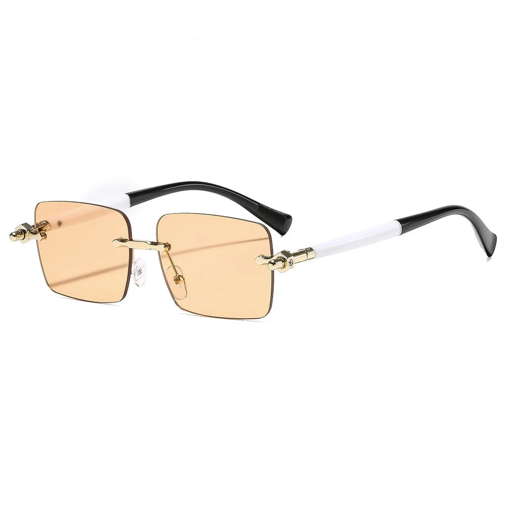 New Retro Rimless Sunglasses Women Fashion Square Sun Glasses Men Designer Man's Brand Shades Trendy UV400