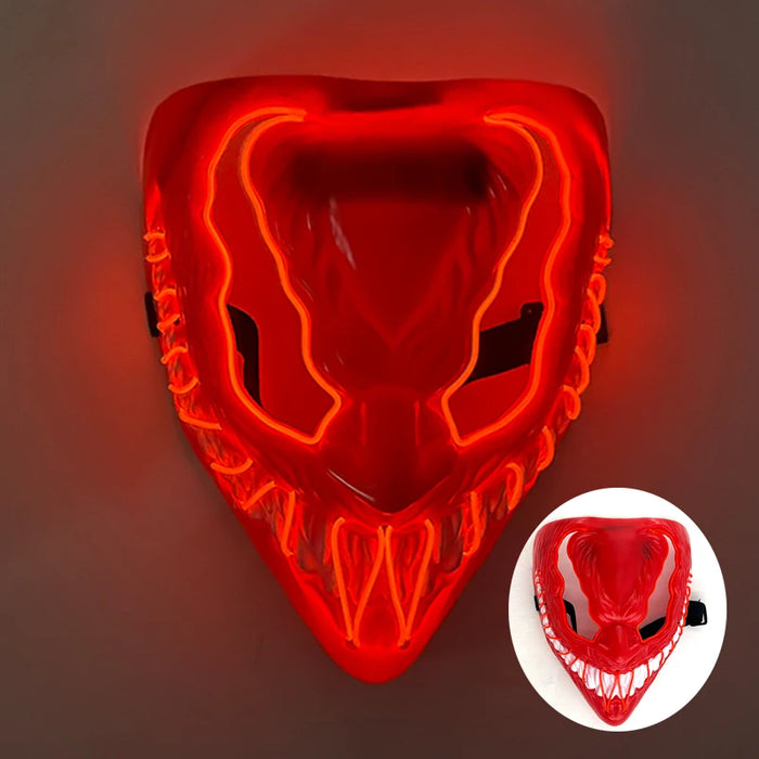 Multi Color LED EL Wire Glowing horror Mask Luminous Full Face Mask wireless mask Halloween Cosplay Party Rave Costume Accessory