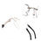 MODFANS Presbyopia Reading Glasses Blue Light Refractive Rimless Blue Light Blocking Glasses Men Correction Transparent Eyewear