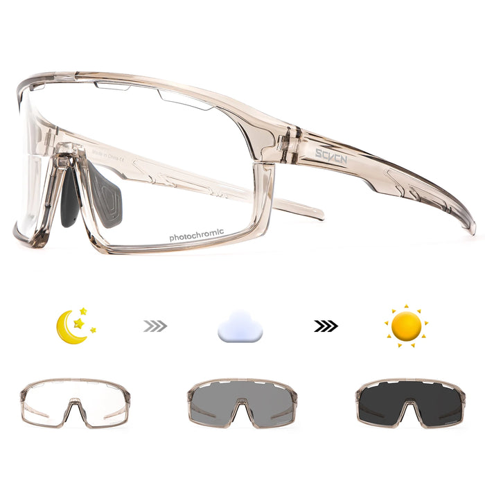 SCVCN Photochromic Cycling Glasses Hiking Drive Bicycle Sports Sunglasses Outdoor Running Sunglasses Men MTB Road Bike Glasses