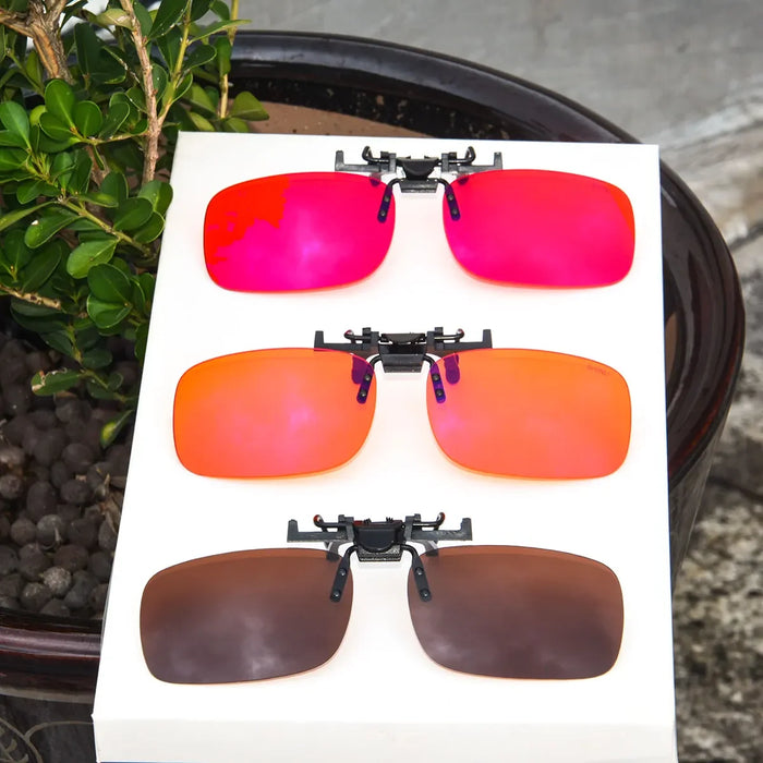SHINU Polarized clip-on glasses Anti Blue Light Polarized Sunglasses Worn Over Glasses Yellow Lenses Glasses For Night Driving