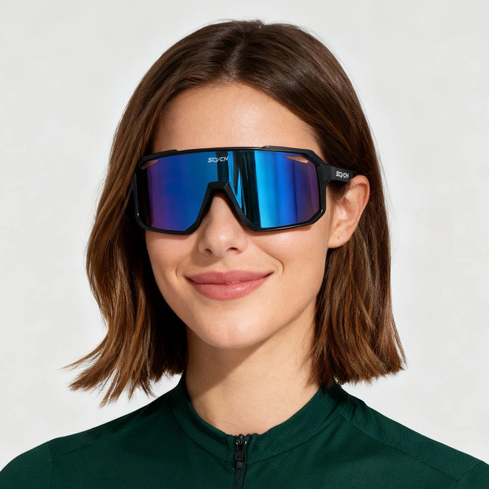 SCVCN Men Women Outdoor Bike Cycling Glasses UV400 Sport Sunglasses Mountain Bicycle Riding Eyewear Driving Fishing Running