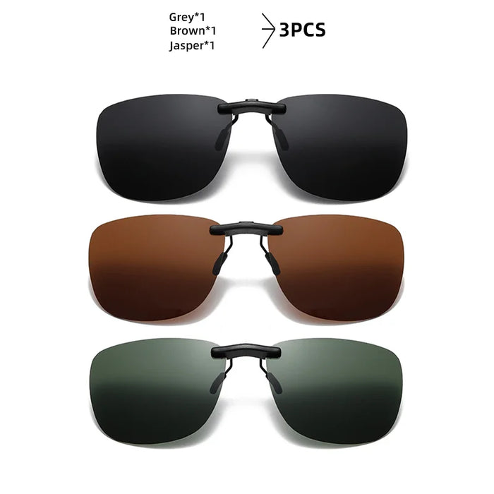 VIVIBEE Lunettes de soleil à clip unisexe pour homme polarisées, pour femme, pour la vision nocturne, la pêche, UV400, pour l l'extérieur