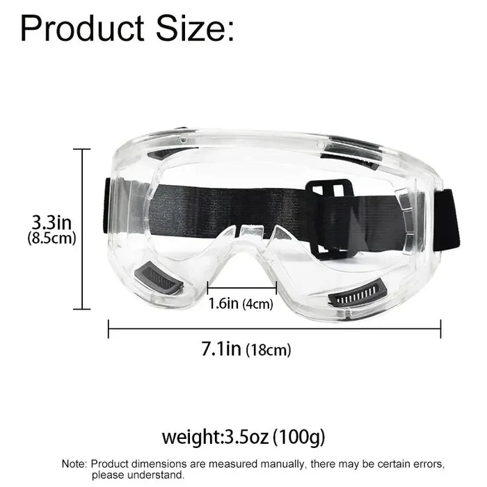 Clear Antifog Safety Goggles Anti Splash Windproof Protective Glasses for Industrial Work Lab Research Cycling Riding
