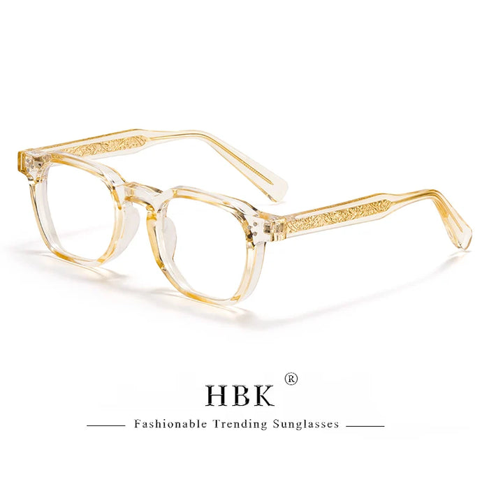 HBK Retro Square Glasses Frames Men Flat Lenses Anti Blue Light TR90 Eyeglass Frames High-Quality Reading Eyeglasses for Women