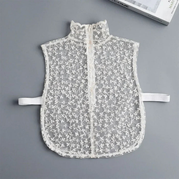 Beautiful Petal Fake Collar Black Lace False Blouse Detachable Lapel False Collar Sweater