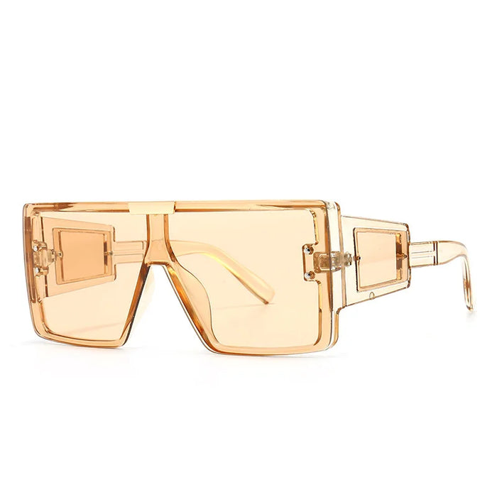 Gafas de sol con visera, máscara, para mujeres y hombres, de gran tamaño, a prueba de viento, estilo punk, montura cuadrada grande, gafas deportivas UV400 Oculos