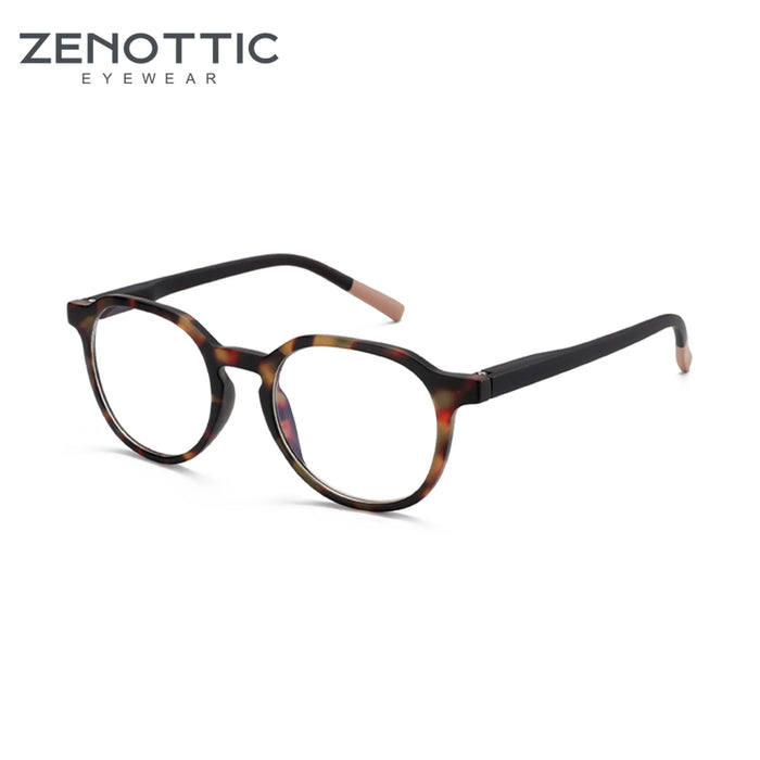 ZENOTTIC Gafas retro circulares anti luz azul Gafas de ordenador redondas con bloqueo de luz azul para unisex Moda 420007