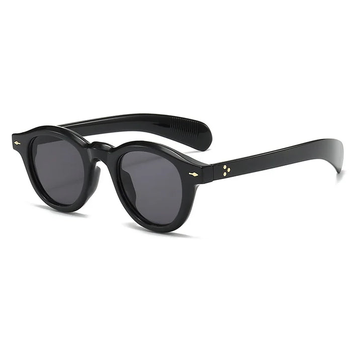 Petites lunettes de soleil rondes mode femme rétro transparent océan lentille nuances UV400 hommes rivets punk lunettes de soleil
