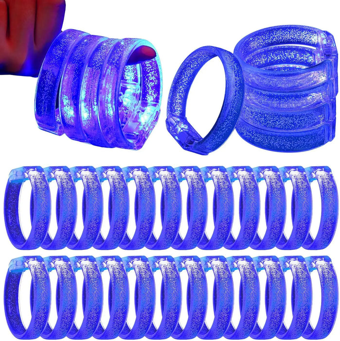 24 bracelets lumineux à LED clignotants pour poignet, bracelets phosphorescents pour fêtes, mariages et carnavals
