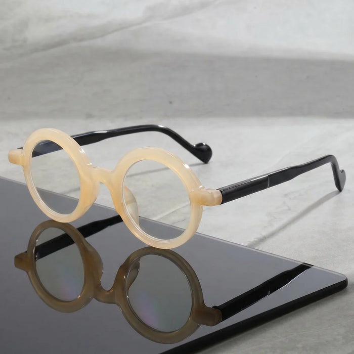 Retro Round Frame Tortoiseshell Glasses, Unisex, for Reading, Phone Use, and Commuting