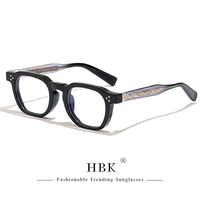 HBK  Square Flat Light Glasses for Men Women Retro TR Frame Eyeglass High-Quality Eyewear Minimalist Match Ideal Gifts