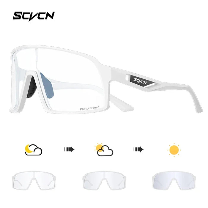 SCVCN Photochromic Cycling Glasses Men Women Running Sunglasses Outdoor Sports Motorcycle Bike Riding Eyewear Driving Fishing