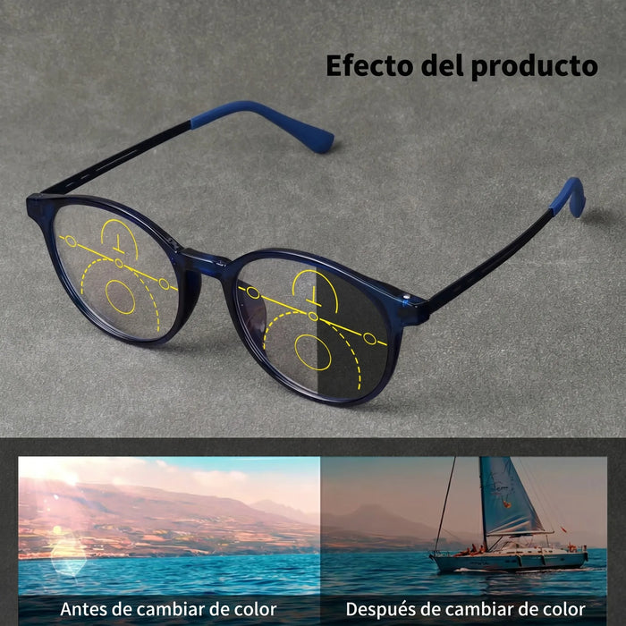 Men Women Progressive Multifocal Reading Glasses Round Design Titanium Alloy Luxury Brand Designer Clear Lens Comfortable Wear