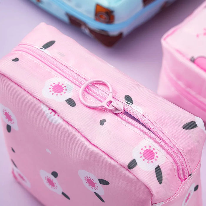 Bolsa de almacenamiento para toallas sanitarias Zero Wallet, portátil, pequeña, sencilla, de dibujos animados, bonita, de gran capacidad, para algodón sanitario, portátil.