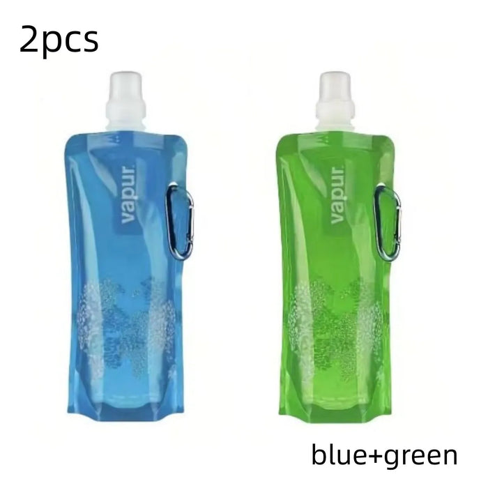 500ML Botella de agua plegable de silicona ultraligera portátil Bolsa de agua plegable Suministros deportivos al aire libre Senderismo Camping Bolsa de petaca blanda
