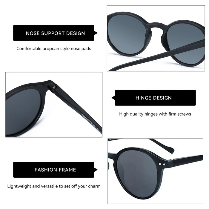 ZENOTTIC Retro Round Night Vision Yellow Sunglasses Men Women Goggles Glasses UV400 Sun Glasses Driver Night Driving Eyewear