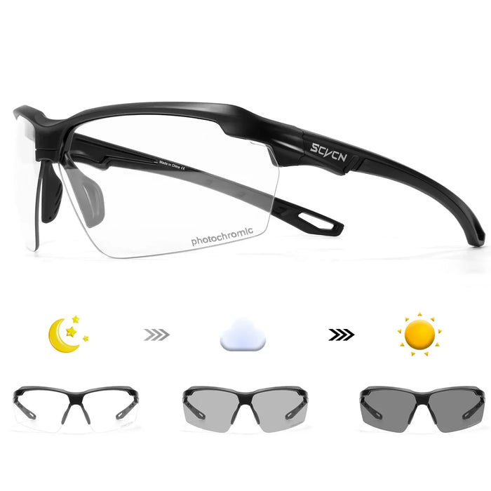 SCVCN Men Hiking Bicycle Photochromic Sunglasses Cycling Glasses Women Sports UV400 Mtb Driving Bike Glasses Outdoor Climbing