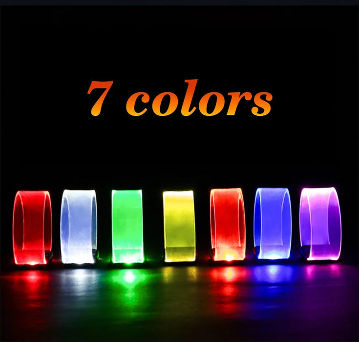 6-60Pcs LED Bracelets for Party Glow in The Dark Flashing Wristband 3 Modes Adjustable Light Up Armband for Wedding Party Favors