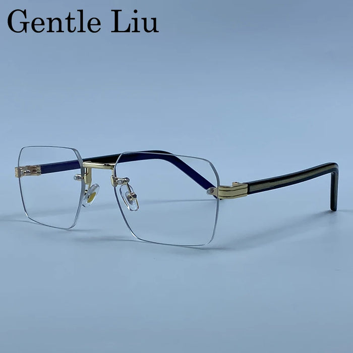 Rimless Square Punk Sunglasses Men 2026 Luxury Brand Designer Vintage Hip Hop Sun Glasses Cut Edge Eyewear Fashion Driving Shade