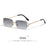 HBK Retro Borderless Sunglasses Women Square Mental Frame Sun Glasses Design Outdoor Party Travel UV400 Glasses Gift Box