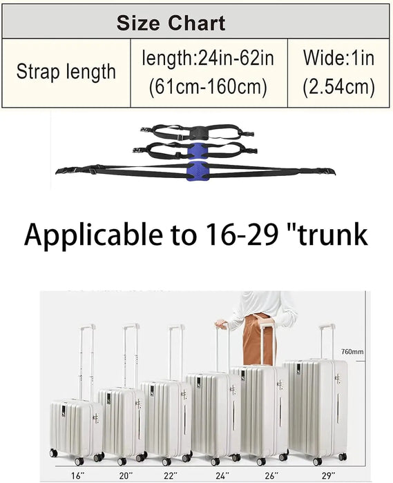 Correas de equipaje elásticas para bolsos, correas ajustables para maletas, cinturón elástico para maletas, fácil de viajar, correa elástica para maletas (negro)