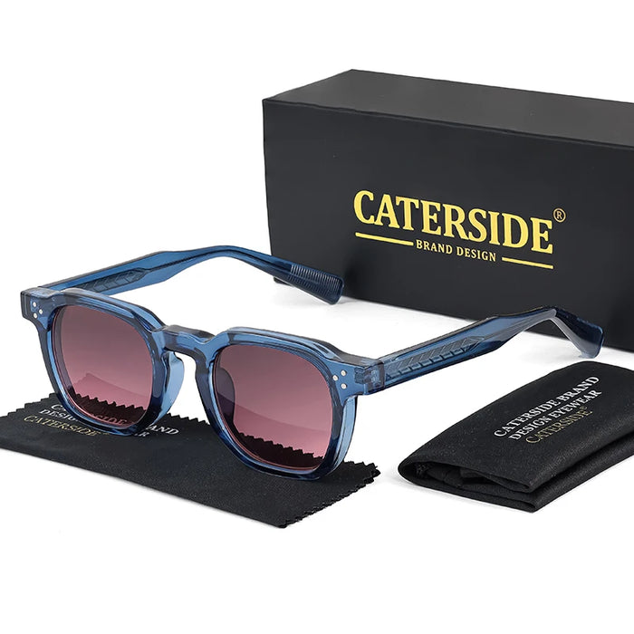 CATERSIDE Mode Hommes Lunettes de Soleil Petit Cadre Carré Design Personnalisé Lunettes de Soleil Femmes Voyage Fête Affaires Festival Cadeau