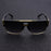 Lunettes de soleil carrées à double pont Black Gold, lunettes de conduite légères de luxe pour hommes d'affaires