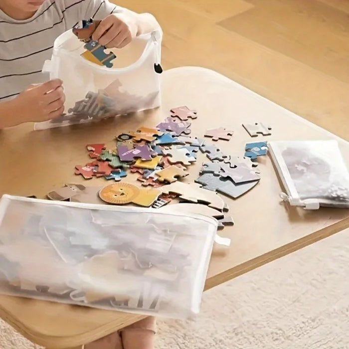 Nueva Bolsa de Almacenamiento de Puzles, Bloques de Construcción Infantiles, Juguetes Pequeños, Bolsas de Clasificación Especiales, Bolsas de Malla Transparente con Cremallera