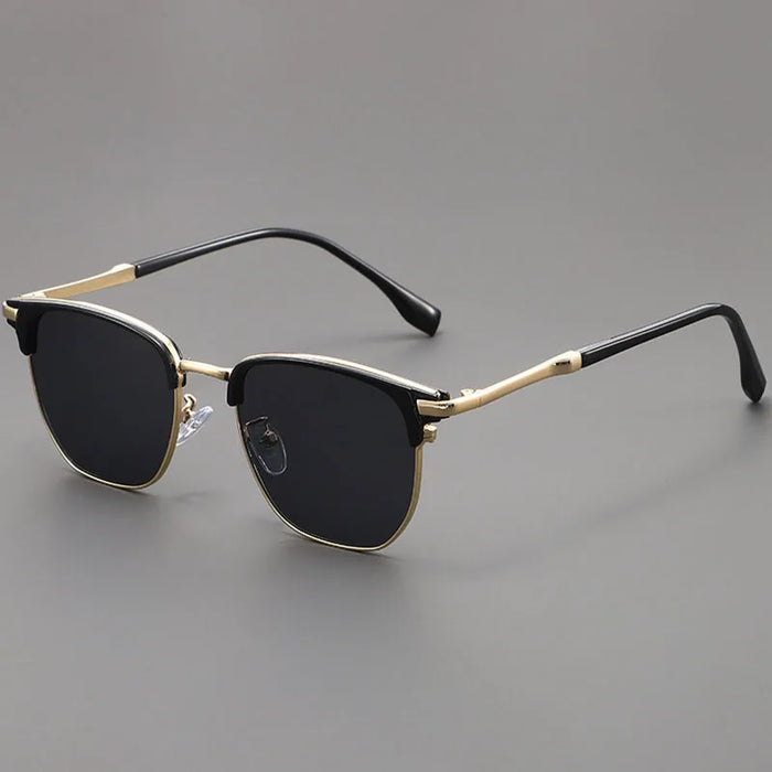 Lunettes de soleil carrées vintage en métal pour hommes et femmes, lunettes de protection UV400 tendance rétro unisexe