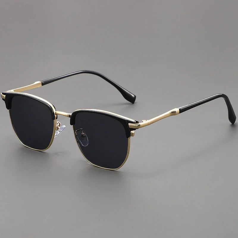 Lunettes de soleil carrées vintage en métal pour hommes et femmes, lunettes de protection UV400 tendance rétro unisexe