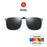 VIVIBEE Gafas de sol polarizadas con clip sin montura, abatibles, antirreflejo, para conducir de noche, cuadradas, UV, para gafas graduadas