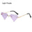 Triangle Diamond Shaped Sunglasses for Women Men Vintage Clear Ocean Gradient Glasses Rimless Polygon Sun Glasses